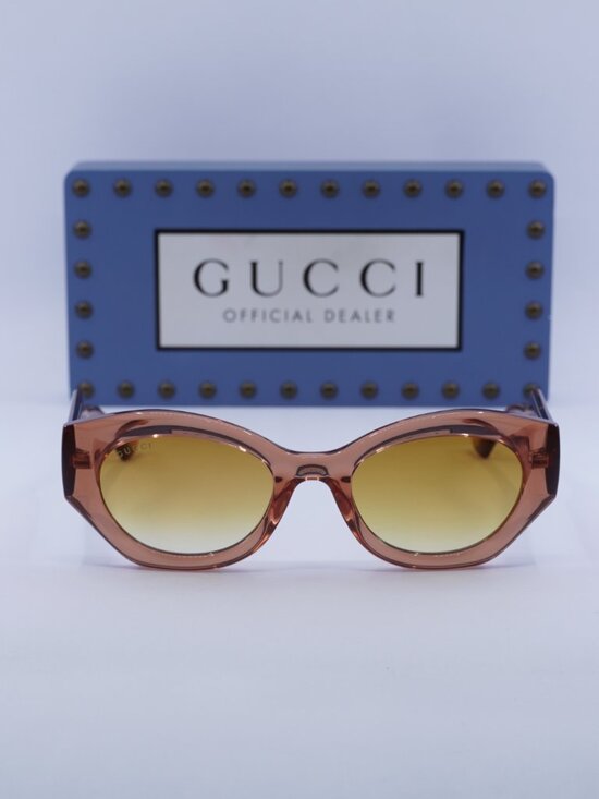 Gucci GG1553S 004 Oval Sunglasses - Amber / Brown main image 6